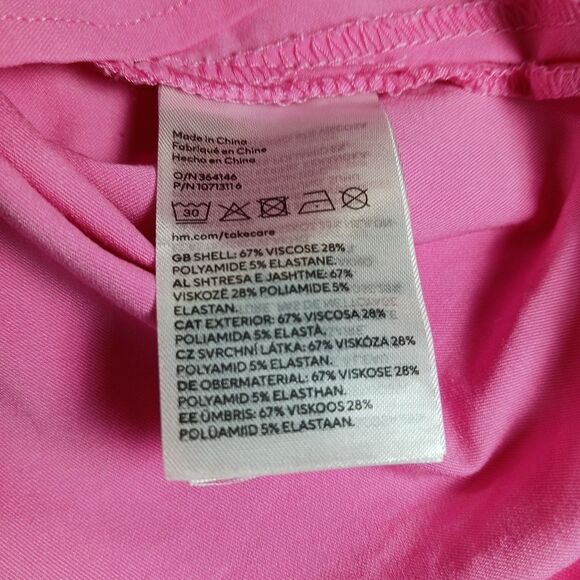 H&M Divide Pink BodyCon Shirt Dress Barbiecore, Feminine. Woman's Small......... - Picture 4 of 11